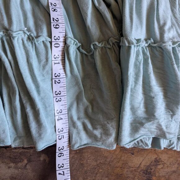 BLUE TASSEL Anthropologie Crochet Back Midi Dress S Mint Green Boho Festival - Picture 7 of 7